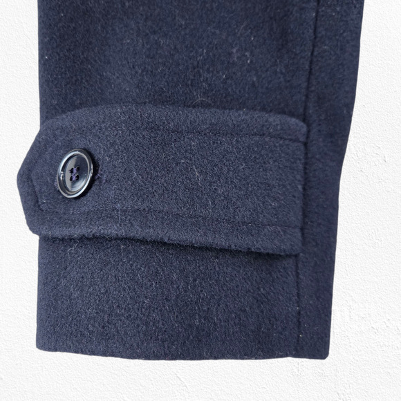 Vintage 70s Harve Benard Navy Wool Double Breasted Overcoat ILGWU Size Large - Picture 8 of 15